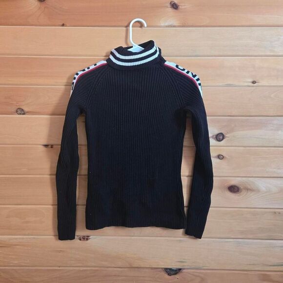 Women's UNIF Chucky Black Ribbed Turtleneck Knit Sweater Medium - Picture 5 of 7